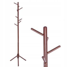 Talni obešalnik za plašče Springos iz orehovega lesa