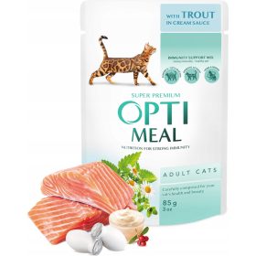   OptiZdrava mokra hrana za mačke - Postrv v kremasti omaki 12x85g