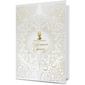 Lepo okrašena in očarljiva obhajilna čestitka PDP184