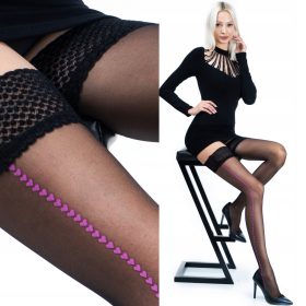   enske samonosne nogavice z fantazijskimi vzorci Fenome, mat, 20 den, velikost 3/4