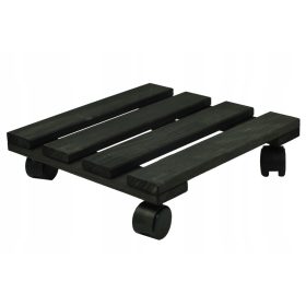 Podest pod cvetličnim loncem na kolesih, les, 30 cm