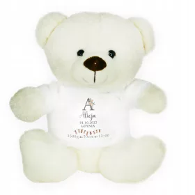 MEDO S METRIČKO DARILNO ZA KRST ROJSTNI DAN 1. LETO BEL