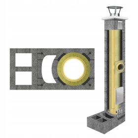   IZOLIRANI DIMNIŠKI SISTEM UNIWERSAL KW+W2 fi 200 7m - Kompletni keramični dimniški sistem s tremi prezračevalnimi kanali. Primeren za vsa ogrevalna telesa (trdna goriva, olje, plin), tradicionalne kam