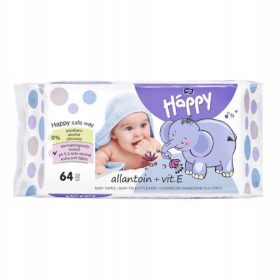   VLAŽILNI ROBČKI z vitaminom E in alantoinom Bella Baby Happy 64 kos