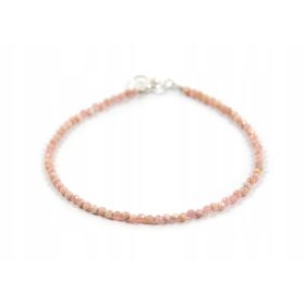 Zapestnica iz naravnega rodochroizta 2 mm s srebrom