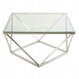 Stol za kavo Diamanta Silver 80x80x46 cm srebrn