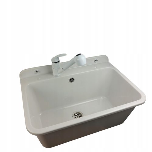 Veliko Korito za Pomivanje Brado Large Bowl White ATUT Bela armatura bela polipropilen