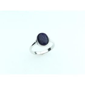 Elegantni prstan z srebrom in kamnom Noč Kaira