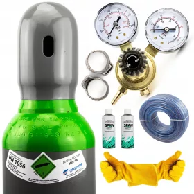   SET – MEŠALNA PLINSKA JEKLENKA 8L 150 BAR POLNA (ARGON + CO2) + PRIBOR + SPAWMIX