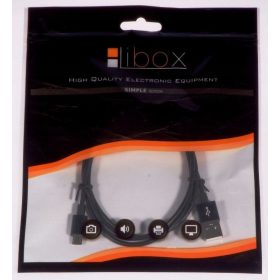 Libox USB kabel - microUSB tip B 1 m črn