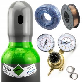   ZVARILNI SET – MEŠALNA PLINSKA JELENKA 8L 150 BAR POLNA (ARGON + CO2) + PRIBOR + ŽICA FI 0,8