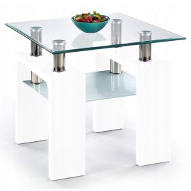 Elior Karis 60 x 60 x 55 cm bela kvadratna klub mizica