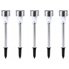    LIVARNO HOME vgradna solarna svetilka, srebrna, 36 cm, 5 kom.