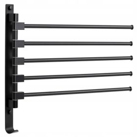 Stojalo za brisače Tyros s 5 rameni, črno mat