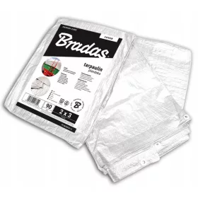   BRADAS Ojačana Ponjava WHITE 4 x 5m, 90g - Idealna za Zaščito in Pokrivanje