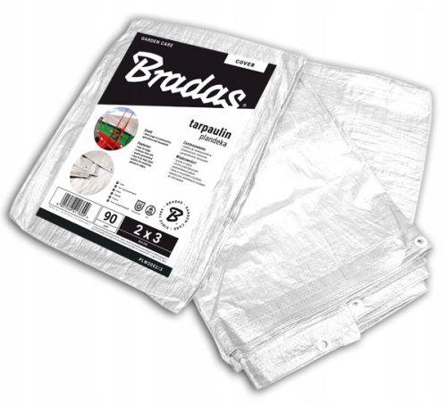 BRADAS Ojačana Ponjava WHITE 4 x 5m, 90g - Idealna za Zaščito in Pokrivanje