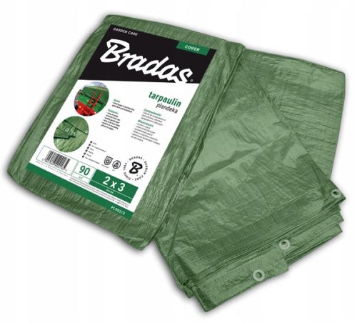 Zaščitna ponjava BRADAS ojačana 90 g zelena 3 x 4 m