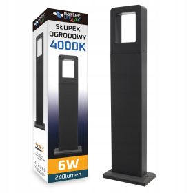 Pravokotni LED svetilni steber Malta 50 cm, 6W, črn