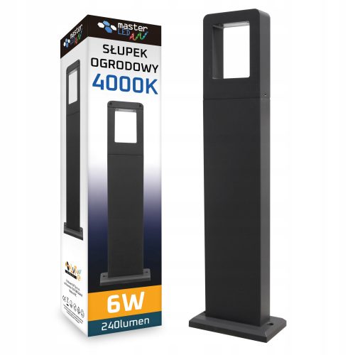 Pravokotni LED svetilni steber Malta 50 cm, 6W, črn