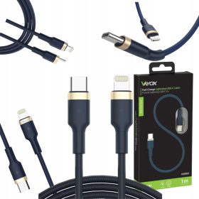 Vayox USB-C - Apple Lightning kabel 1 m, mornarsko moder