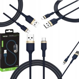 Vayox USB - microUSB tip B kabel 1 m, mornarsko moder