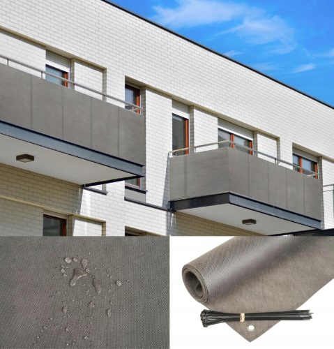 Balkonska ograja, pregrinjalo 0,65 x 6 m, siva mat + darilo! Plastika