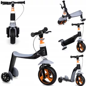 MoMi ELIOS Balance Bike and Scooter 2in1, Black