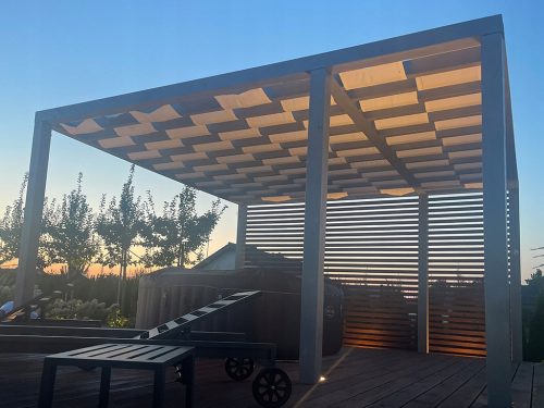 Pergola senčilo 50 x 500 cm, siva tkanina