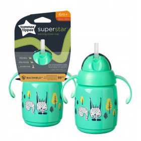   TOMMEE TIPPEE Superstar Skodelica s Słamico 300ml 6M+ Zelena