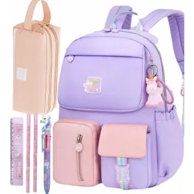 Mavrični šolski nahrbtnik Pastel