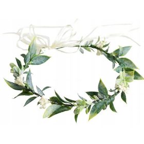 Venček za prvo obhajilo z naglavnim trakom in cvetjem