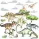 DINOZAVRSKE STENSKE NALEPKE - VELIK KOMPLET ZA FANTE