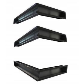 Kotna izpušna rešetka za kamin, črna