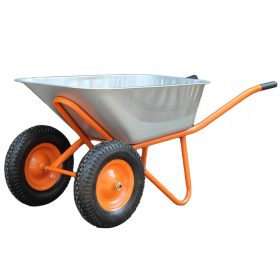   Gardening Wheelbarrow with Galvanized Double Wheels 100L/140L