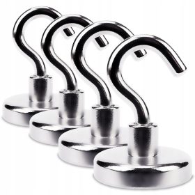   Sensei močan neodim magnet s kavljem Ø32 mm, 24 kg - Komplet 4 kos.