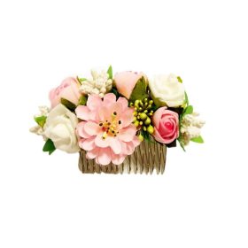 Okrasek za lase za prvoobhajilo v tonih belo-roza