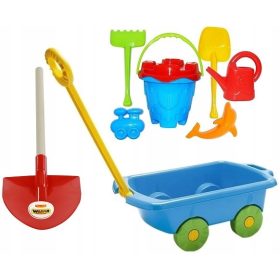 VOZIČEK IN VEDRO ZA PESEK + LOPATA ZA POBREŽNIKE