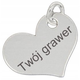 SREBRNI SRČEK ZA ZAPESTNICO Z GRAVIRANJEM