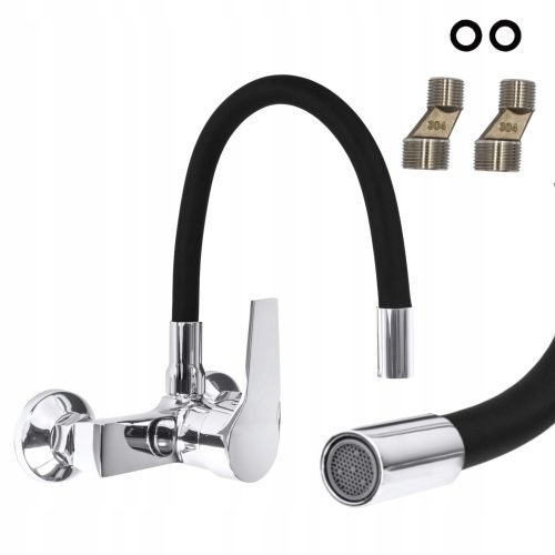 Stenska kuhinjska armatura Sink Quality Flash, črna, srebrna
