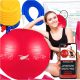 FITNESS ŽOGA Z VAJAMI ZA VADBO 65 cm - RDEČA