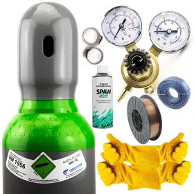   SET MEŠALNA PLINSKA JEKLENKA 8L 150 BAR POLNA + MIG/MAG ŽICA 0,8 KOLUT 5KG + DODATKI