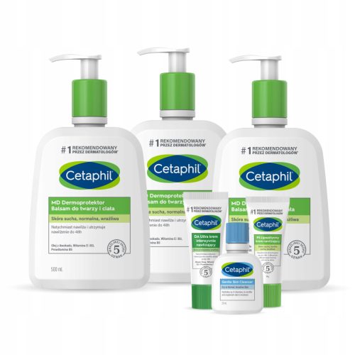 Cetaphil MD Dermoprotektor balzam za obraz in telo, 500 ml - 3 kosi + BREZPLAČNO mini darilo