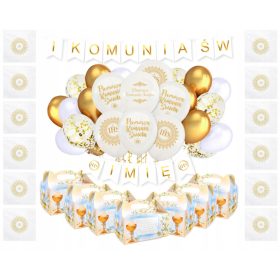 Zestaw za prvo obhajilo KOMUNIJA Baloni Komplet za torto