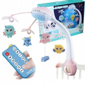   Muzična karuzela s projektorjem za posteljico in daljinskim upravljanjem