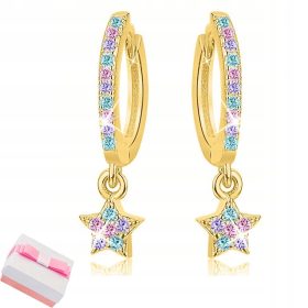   UHANI ZA DEKLE, ZVEZDICE I OBLAČKI IZ SREBRA 925, POZLAČENI