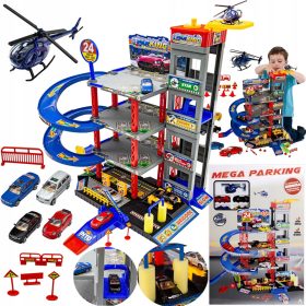 Parkirna garaža Norimpex z avtomobili in helikopterjem