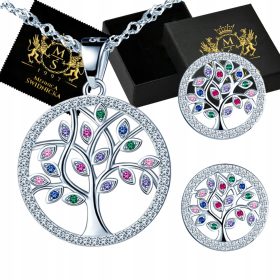   Srebrni komplet nakita z verižico in uhani iz srebra 925 za rojstni dan