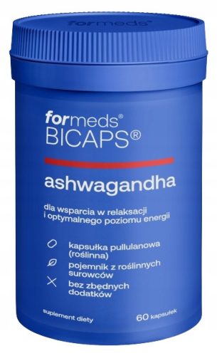 ForMeds BICAPS ASHWAGANDHA - Podpora za sprostitev in vzdrževanje optimalne energije, 60 kapsul