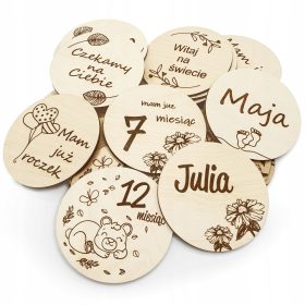   Otroške lesene tablice za prvi rojstni dan s fotografijami (15 kosov)