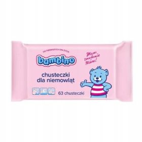 Bambino vlažni robčki za dojenčke, 63 kosov
